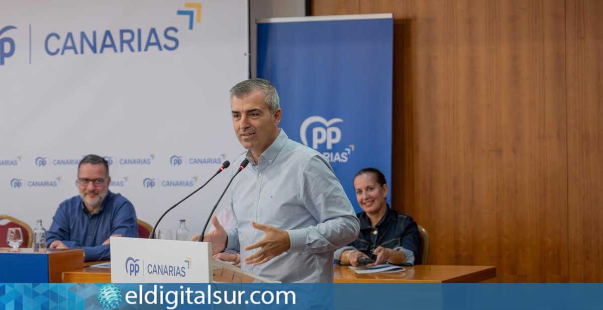 Manuel-Dominguez-011225 Manuel Domínguez, presidente del Partido Popular de Canarias, durante la reunión de la Junta Directiva Autonómica celebrada en Vecindario