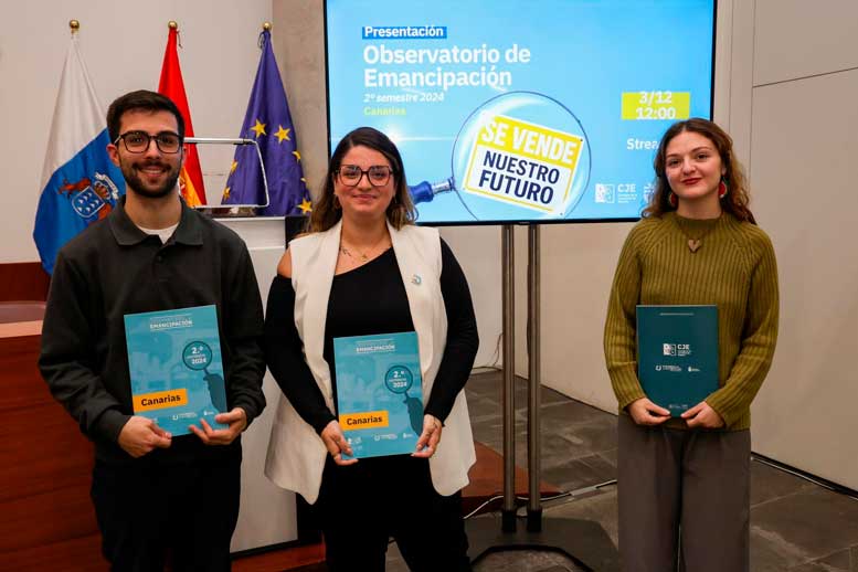 Manuel Mejías, Eliana Parrilla y Sara Villodre durante la presentación del Observatorio de Emancipación / EDS
