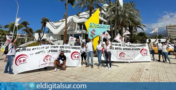 Foto archivo de una pasada concentración de Sindicalistas de Base de Canarias