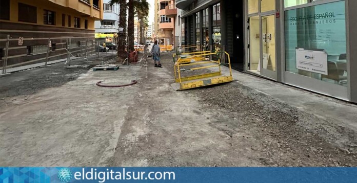 Obras en el Paseo Atlántico de El Médano