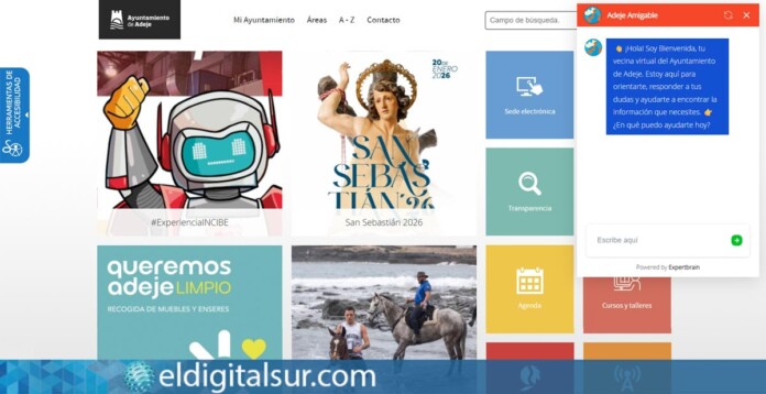 Chatbot de inteligencia artificial en la web municipal adeje.es