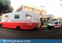 Unidad móvil del Servicio Canario de la Salud en Los Cristianos