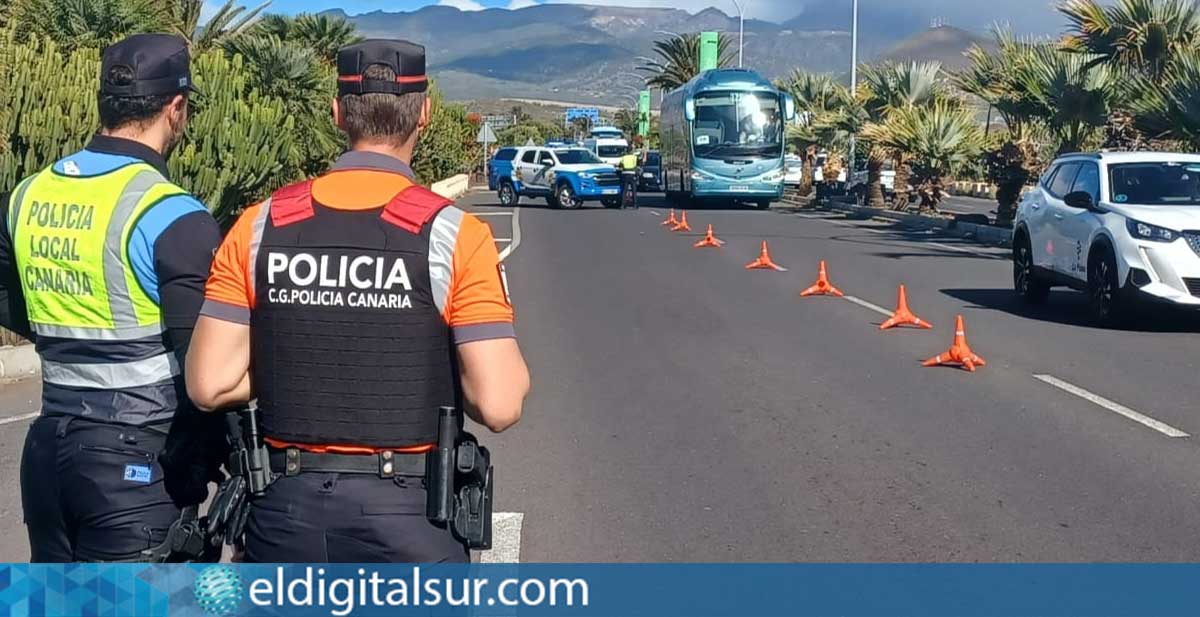 control-aeropuerto-tenerife-sur-granadilla-policia-local-210126 Control policial en las inmediaciones del Aeropuerto Tenerife Sur