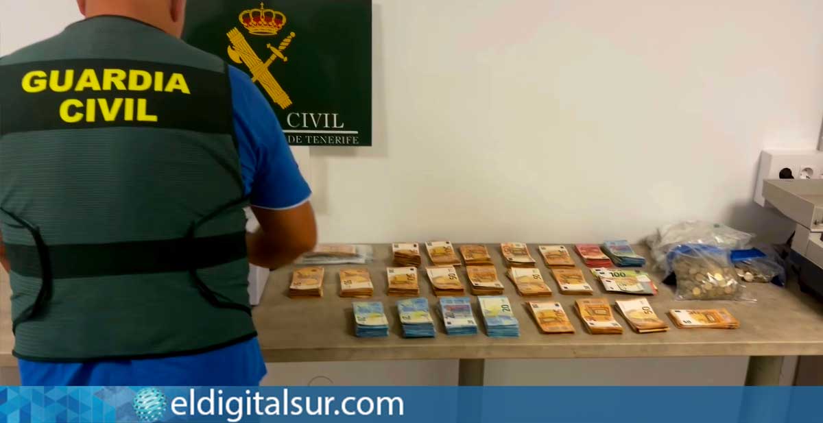 Dinero en efectivo intervenido por la Guardia Civil