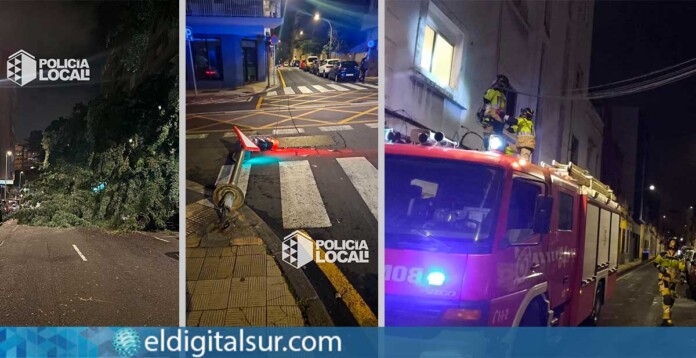 Incidencias durante la alerta por viento en Santa Cruz de Tenerife