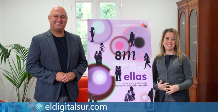 Eudita Mendoza y José Domingo Regalado durante la presentación de la programación del 8M en Granadilla