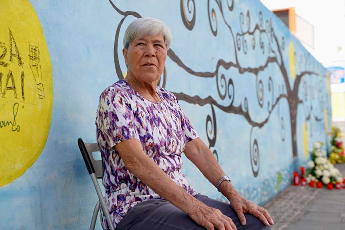 Ánima Marrero, durante un acto de recuerdo en la calle Amalia Alayón