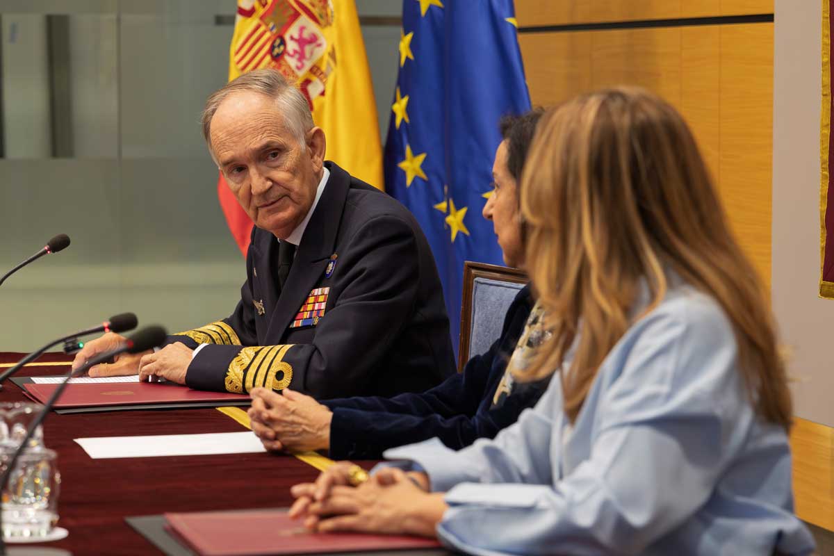 El almirante Juan Francisco Martínez Núñez durante el acto de firma del acuerdo