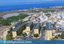 Vista aérea de viviendas en Adeje