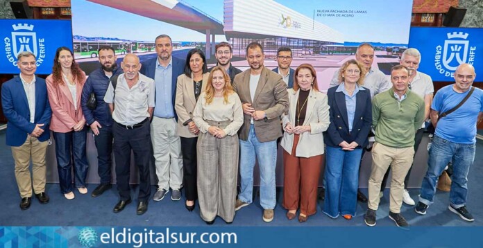 Rosa Dávila y responsables insulares presentan la renovación del Intercambiador de La Laguna