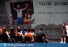 Participantes del taller de Teatro Documento en Espacio La Granja