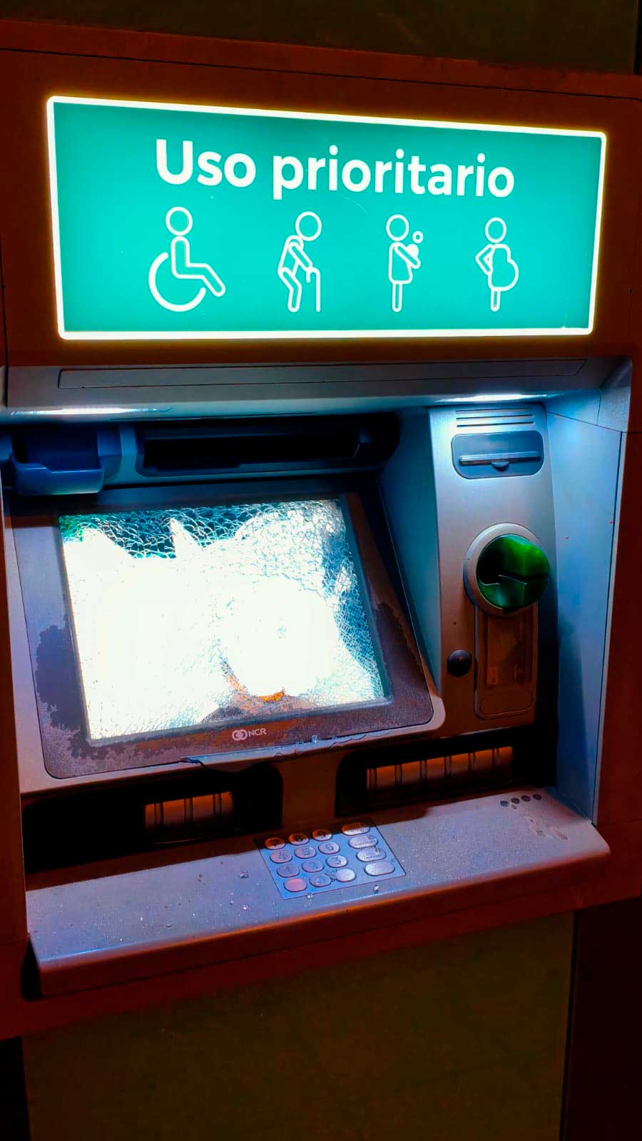 Los cajeros automáticos de la sucursal de Cajasiete en El Fraile quedaron inutilizados tras el ataque registrado este viernes