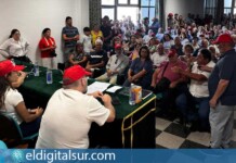 Plataforma en Defensa de la Bahía de Los Cristianos durante una reunión celebrada previamente