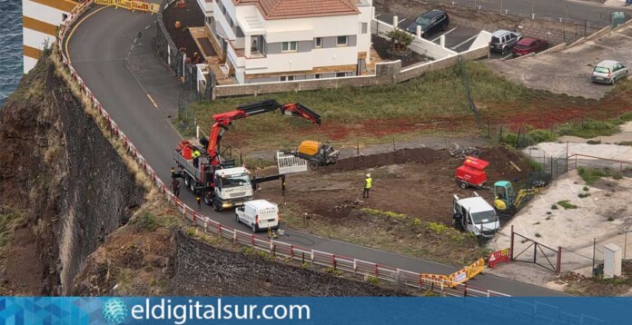 Zona en la que se desarrollarán los trabajos en Mesa del Mar, en el litoral de Tacoronte, donde se ejecutan las obras de contención de la ladera