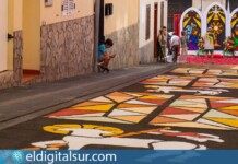 Alfombras de sal en Adeje durante el Corpus Christi