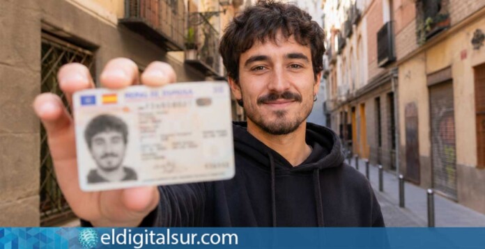 DNI-120626 Persona mostrando su Documento Nacional de Identidad