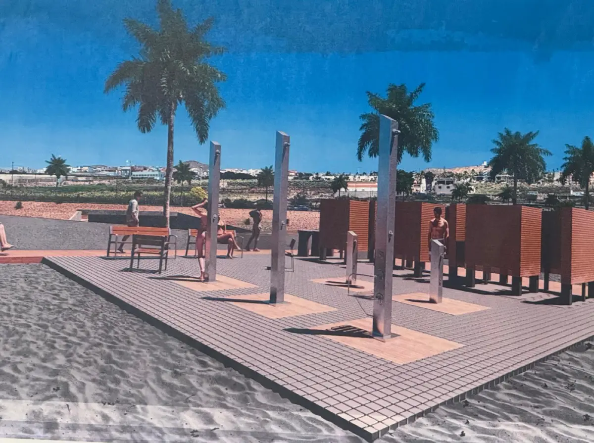Imágenes de los cambios presentados en el proyecto de transformación del frente marítimo y la playa de Las Galletas