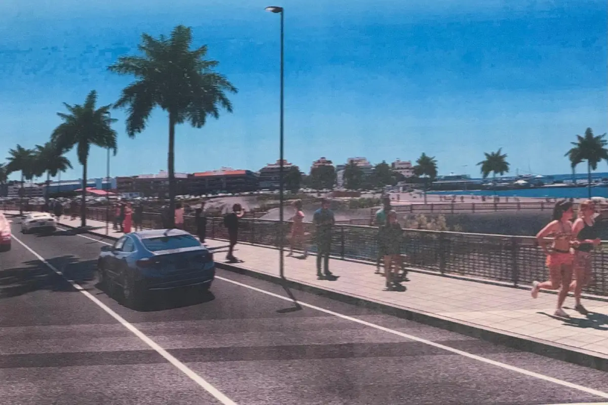Imágenes de los cambios presentados en el proyecto de transformación del frente marítimo y la playa de Las Galletas