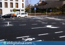 Nuevo aparcamiento provisional habilitado en el barrio de La Alegría, junto al IES Anaga, tras las obras ejecutadas por el Ayuntamiento de Santa Cruz de Tenerife