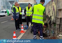 Inicio de instalación de luminarias solares en la carretera de El Guincho