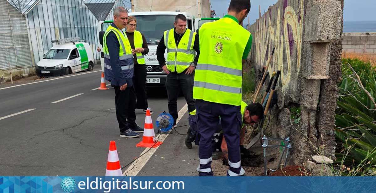 Obras-Nuevo-Alumbrado-Solar-El-Guincho-La-Laguna-030626 Inicio de instalación de luminarias solares en la carretera de El Guincho