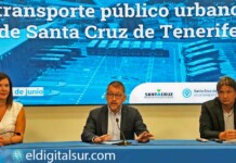 El alcalde, José Manuel Bermúdez, durante la presentación de las mejoras del transporte público en Santa Cruz de Tenerife para este verano