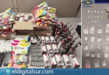 Efectos intervenidos por los agentes durante la inspección realizada en dos establecimientos de ocio de Las Verónicas, donde fueron incautadas sustancias estupefacientes y más de 2.300 cápsulas de óxido nitroso / Policía Nacional
