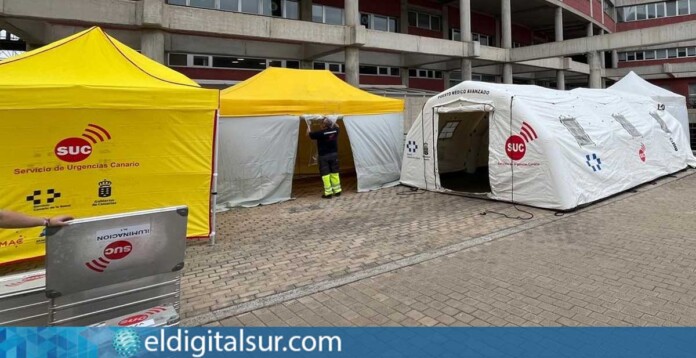 Los hospitales de campaña instalados por el Servicio de Urgencias Canario formarán parte del amplio dispositivo sanitario previsto para la visita del Papa León XIV a Canarias
