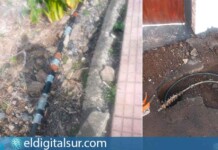 Tuberías afectadas en el municipio de El Tanque