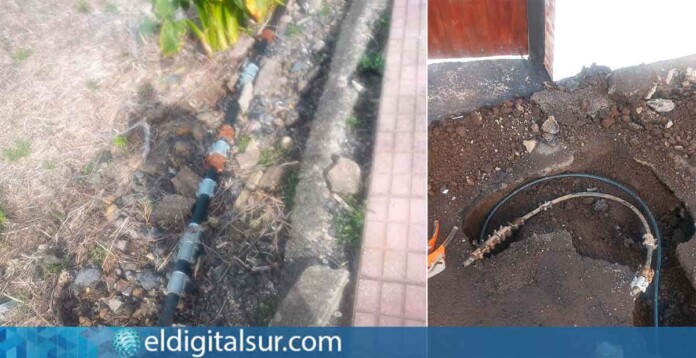 Tuberías afectadas en el municipio de El Tanque
