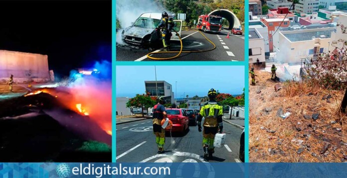 Bomberos de Tenerife intervienen en varios incidentes registrados en la Isla