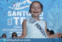 Aurora Ariel Naaktgebor Onuta, tras su proclamación como Reina Infantil de las Fiestas Patronales de Santiago del Teide 2026