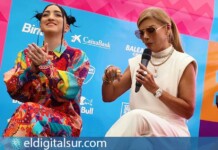 Olga Tañón y Emily Estefan durante la rueda de prensa previa al inicio de la quinta edición del Tenerife Cook Music Fest en Santa Cruz de Tenerife