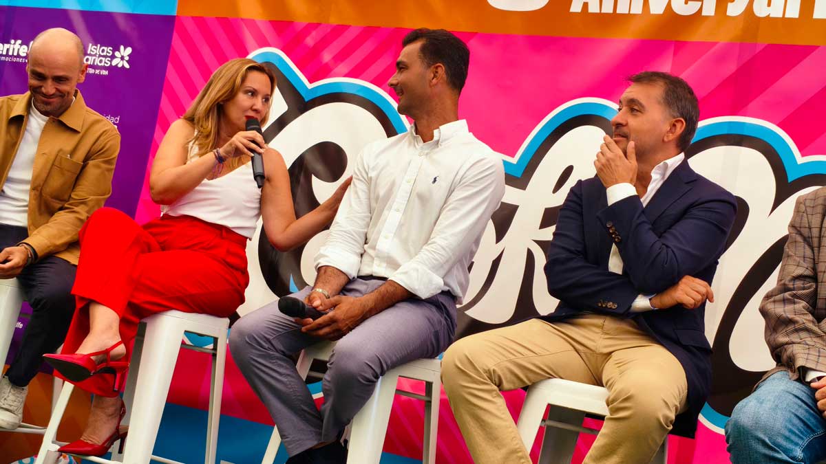 José María de la Cova y Rosa Dávila, durante el acto de presentación del Tenerife Cook Music Fest, en el que destacaron la dimensión del evento y su impacto en la proyección cultural de Tenerife