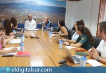 Representantes institucionales durante la Mesa de Coordinación Policial del Protocolo VioGén