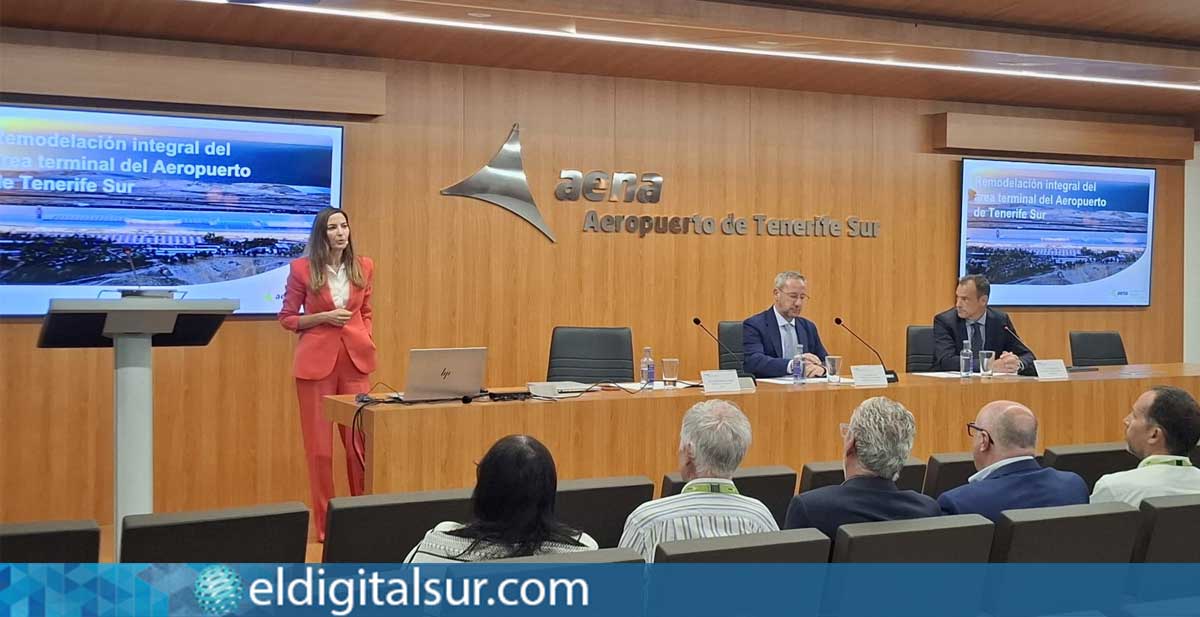 aena-aeropuerto-tenerife-sur-300726 Leticia de Marcos, Luis López Chapí y Juan Carlos Peg presentan los detalles de la remodelación integral del Aeropuerto de Tenerife Sur