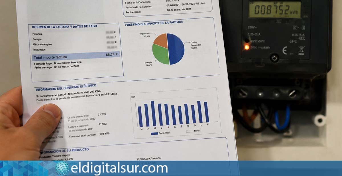 electricidad-factura-020726 Factura eléctrica y contador de consumo en una vivienda