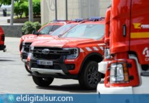Los nuevos vehículos incorporados por el Consorcio de Prevención, Extinción de Incendios y Salvamento de Tenerife durante su presentación oficial en el Cabildo de Tenerife