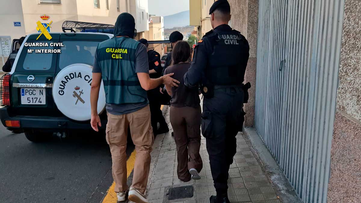 El amplio dispositivo policial permitió interceptar a los ocho integrantes de la red criminal instantes antes de que perpetraran un nuevo golpe en la zona sur de la Isla / Guardia Civil