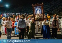Imagen de archivo de la Virgen de Abona durante la celebración de las Fiestas Lustrales en Arico