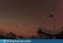Los telescopios LST-1 y MAGIC detectan en La Palma la emisión de rayos gamma del blázar más lejano jamás registrado MAGIC y LST-1 operando en el Observatorio del Roque de los Muchachos (La Palma, España). Crédito: Mireia Nievas Rosillo.