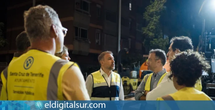 Trabajos de asfaltado en calles de Santa Cruz de Tenerife