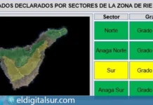 El Cabildo activa el Grado 1 de riesgo de incendio en el sur de Tenerife