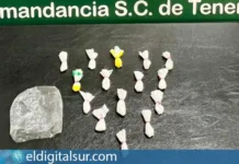 15 dosis de cocaína intervenidas por la Guardia Civil durante la romería de Arafo