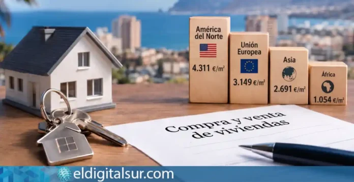 Imagen ilustrativa sobre la evolución de la compraventa de vivienda por parte de compradores extranjeros en España