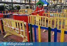 Uno de los parques infantiles de Playa de Las Américas señalados por el PSOE de Arona