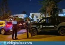 Agentes de la Policía Local de Arona en el lugar de los hechos