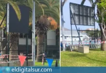 Uno de los videomarcadores instalados en instalaciones deportivas municipales de Arona / EDS