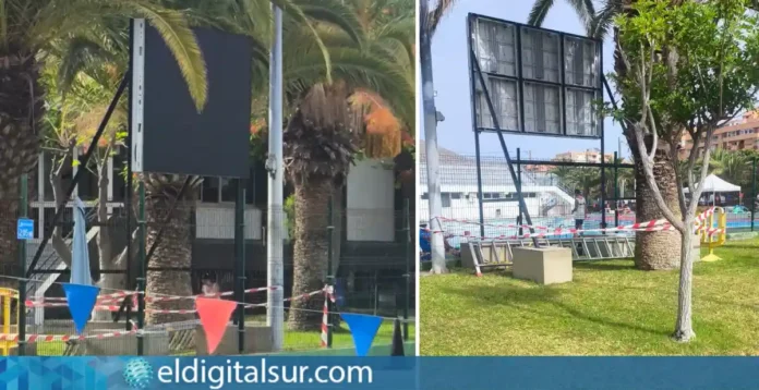 Uno de los videomarcadores instalados en instalaciones deportivas municipales de Arona / EDS