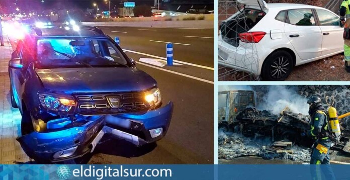 Bomberos de Tenerife intervienen en varios accidentes e incendios